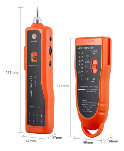 Imagen 8 de 9 de Wire Tracker Rj11 Rj45 Cable Tester Line Finder Ethernet Lan
