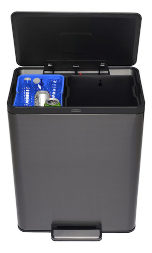 Rubbermaid Elite - Bote De Basura Doble Hecho De Acero Inox.