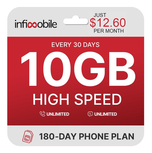 Plan Prepagado Infimobile 6 Meses 10gb Ilimitado 4g/5g