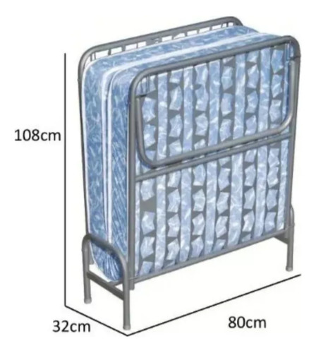 Cama Plegable 80 X 1.90 (envio Gratis)( Se Hace A Medida) Negro