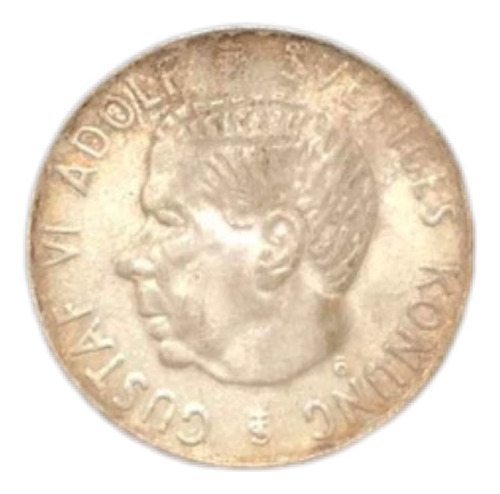 Antiga Moeda De Prata 1954 Suécia 1 Krona