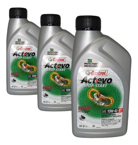 Aceite Castrol  10w40 Actevo Part 3 Botellas  Semi-sintético