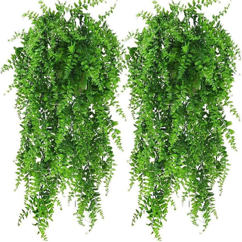 2 Helecho Artificial Para Decorar Planta Colgante - Verde