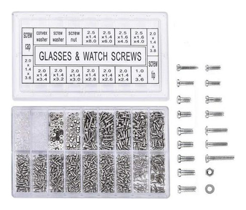 Kit 1000 Parafusos Relógios Óculos Conserto Fornitura Porca