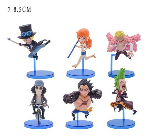 Imagen 2 de 3 de Set 6 Figuras One Piece 7-9cm