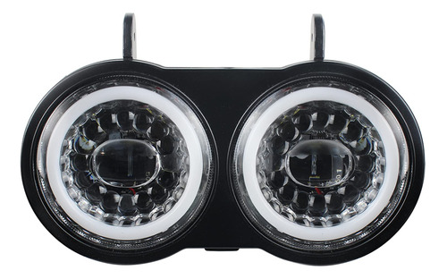 Faro Delantero Led Doble Para Motocicleta Halo Blanco Drl Hi