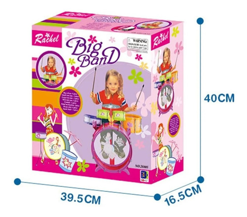 Bateria Musical Niña 5 Tambores Juguete