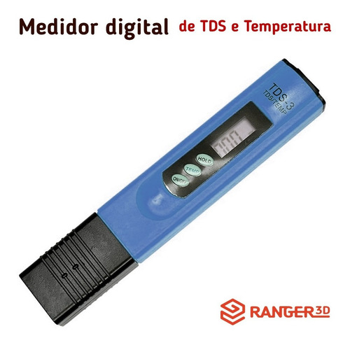 Medidor Digital Tds Ppm Termperatura Agua Aquário - Azul