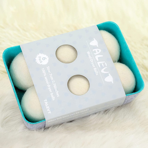 Imagen 6 de 8 de Pack De 6 Bolas Secadora Lana Orgánica Natural Antiestática