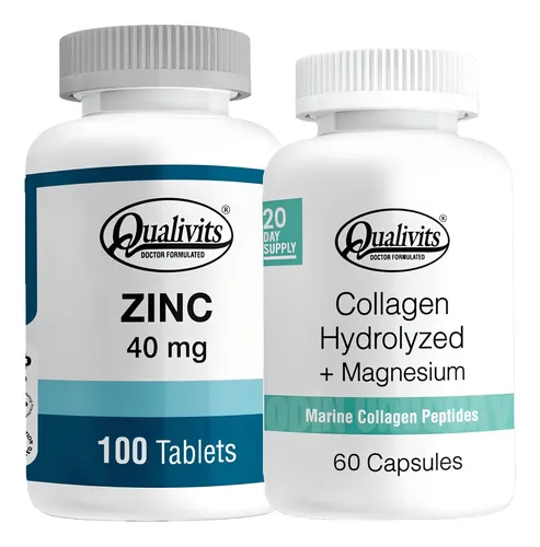 Colágeno Hidrolizado Marino Con Magnesio + Zinc - Qualivits Sabor Natural