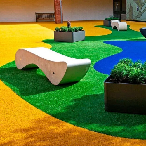 Tapete De Grama Sintética Amarela 2x7 (14m²) - 12mm Cor Amarelo