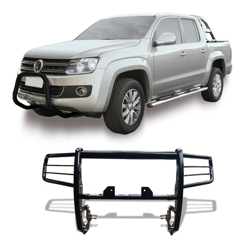 Para-choque De Impulsão Amarok Com Base Para Guincho Preto