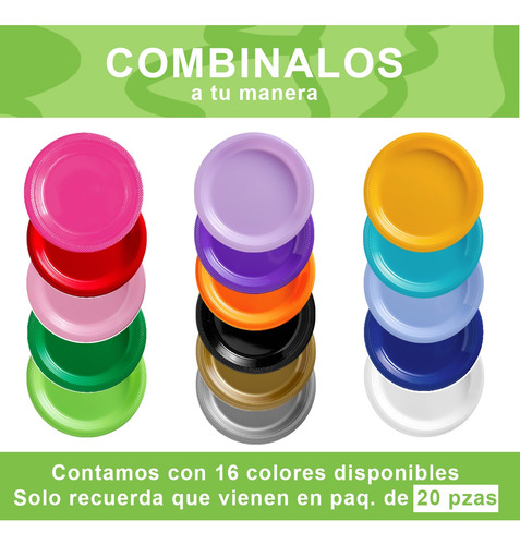 Platos Pasteleros Desechables Amscan Colores 100 Pzas Marcs1