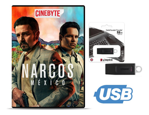 Narcos México  /  Todas Las Temporadas En Usb 64 Gb Kingston