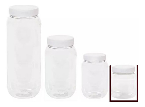 24 Frascos Envases Botes Tarros Plástico Pet Con Tapa 250ml