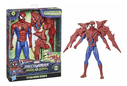 Muñeco Spiderman Mech Strike Armadura De Caza Marvel 30 Cm
