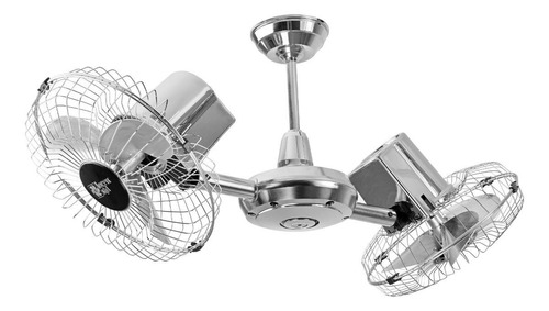 Ventilador De Teto Duplo Gemini Loren Sid Cromado 127v