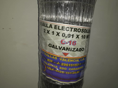 Malla Electrosoldada 2 X 1 X 0,91 X 10 Mts Cal 16