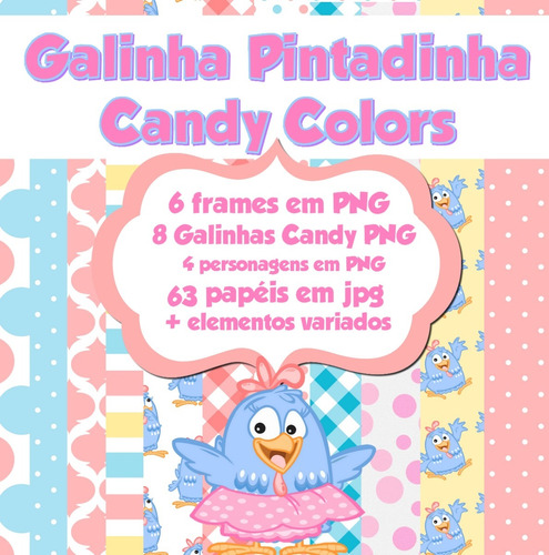 Kit Digital Galinha Pintadinha Candy Color