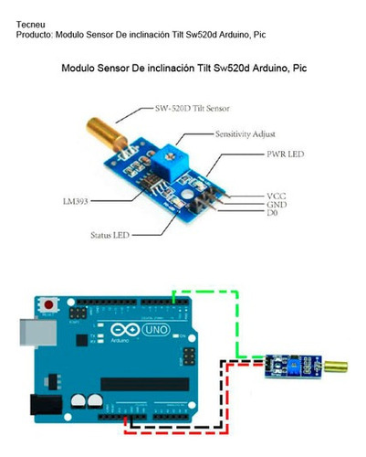 Kit 10 Modulos Tilt Sw520 Sensor De Inclinacion Arduino Pic