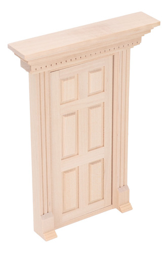 Puerta En Miniatura De Casa De Muñecas 1:12 Con Panel De Mad
