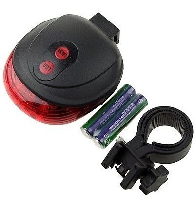 Rojo Bicicleta 3 Led Trasero Cola Moto Antorcha 2 Laser Viga