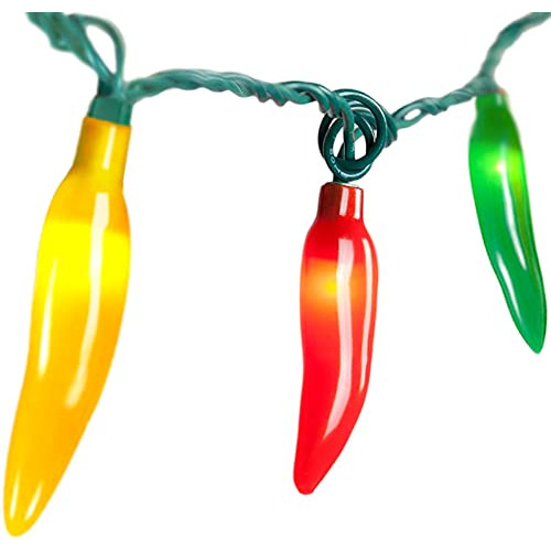 Luces De Guirnalda De Pimientos Chiles Multicolores, 13...