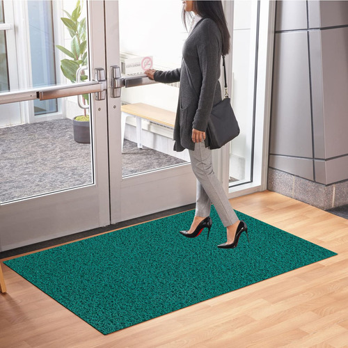 Tapete Capacho 120 X 100 Vinil Liso 12mm Antiderrapante Cor Verde