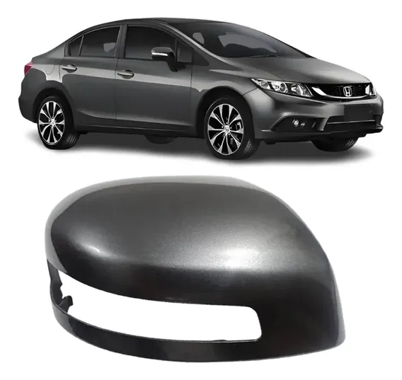 Capa Retrovisor Honda Civic 2012 2013 2014 2015 16 Lado Dire Cinza