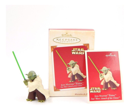 1 x Jedi Master Yoda 2003 adorno Hallmark  tarjeta