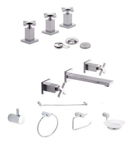 Grifería Fv Dominic Cruz Lavatorio Bidet Pared Accesorios