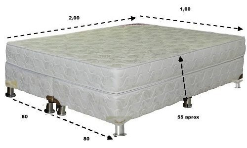 Somier Sommier Espuma D36 Doble Pillow 160x200 Deseos