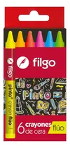 Comprar Crayones Crayon Ceras Ceritas Filgo Fluo X 6 Un. Caballito