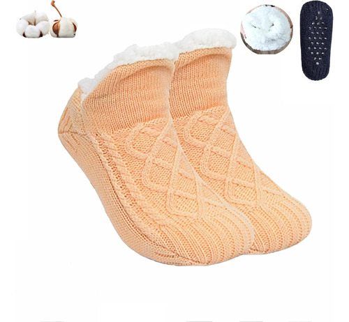 V-mouth Fluffy Slipper Socks Indoor Non-slip Thermal Socks