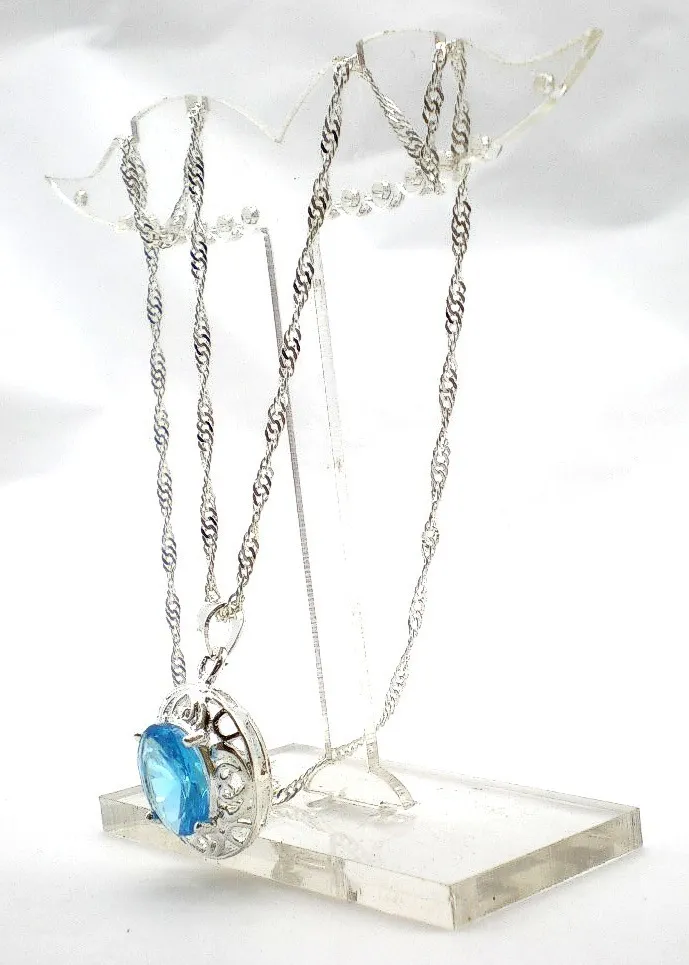 Cadena Y Dije De Plata 925 Y Cristal