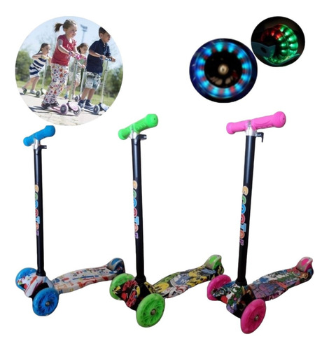 Scooter Monopatin 4 Ruedas Led Niños Y Niñas