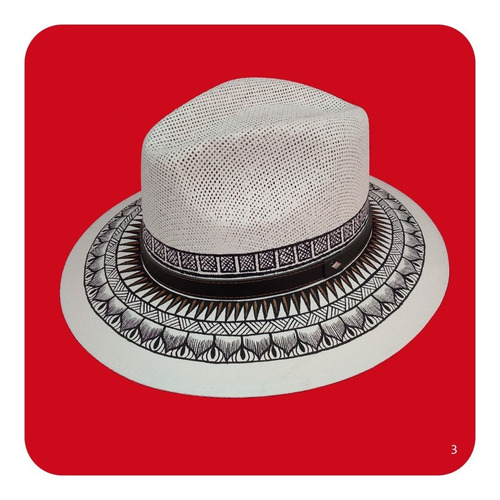 Imagen 3 de 6 de Elegante Sombrero Artesanal Pintado A Mano Varios Modelos 1
