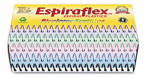 Espiraflex 18mm Bicolor Espiral Plástico 3:1 Encuaderna 160h