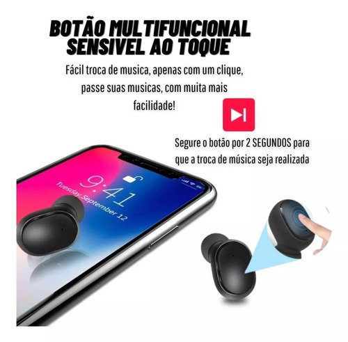 Fone de ouvido in-ear gamer sem fio Xiaomi Redmi AirDots S TWSEJ05LS preto