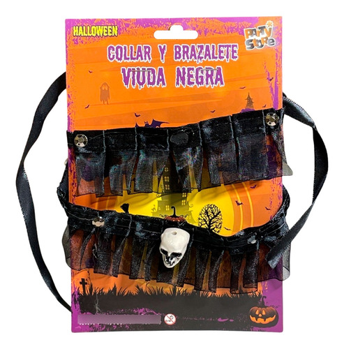 Choker Collar Brazalete Viuda Cotillon Disfraz Halloween