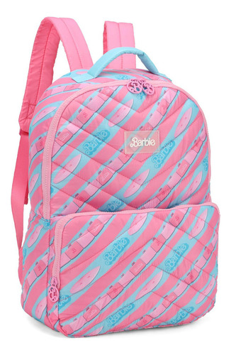 Bolsa De Costas Feminina Barbie Rosa E Azul Escolar Luxcel