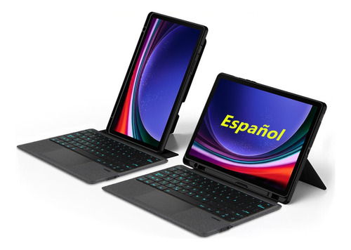 Teclado Tipo Libro En Español Para Samsung Tab S9+/s9 Fe+ 12