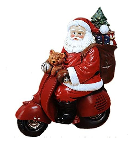Portavelas De Navidad Para Motocicleta Papa Noel Muñeco De N
