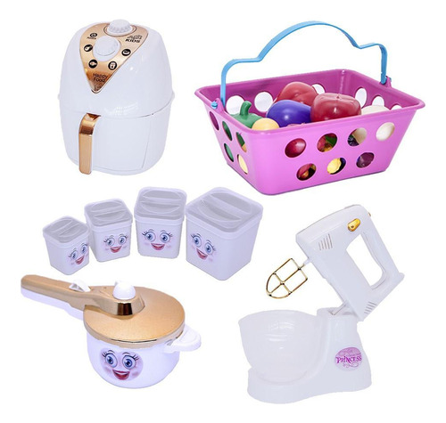 Cozinha Infantil Menina Kit Brinquedo Potinhos 20 Peças