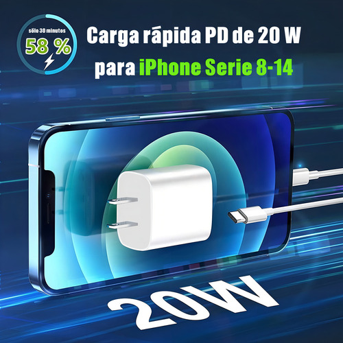 Cargador 20w Carga Rápida Para iPhone 20w Carga Rapida