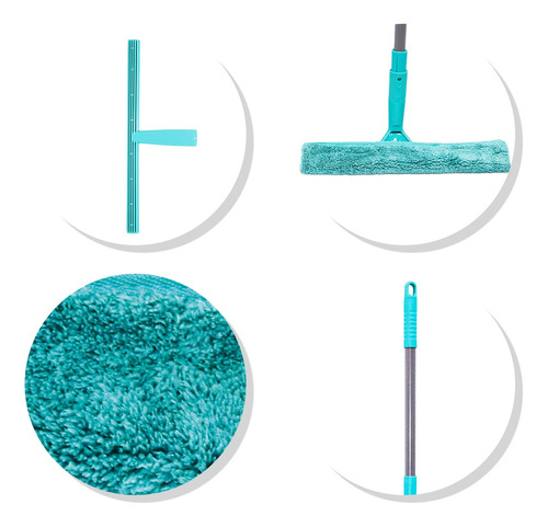 Limpa Mop Rodo Cabo Extensível Vidro Multiuso Janelas Útil