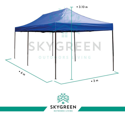 Imagen 3 de 7 de Carpa Toldo 3x6 Plegable Reforzado Impermeable Eventos