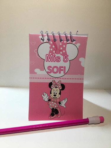 Libretas  Personalizadas Sorpresitas Souvenirs Cumple Minnie