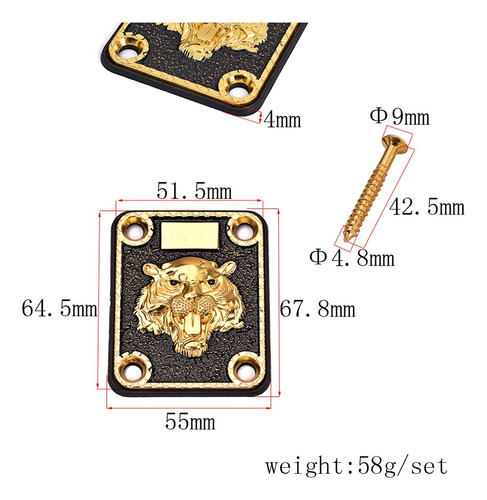 1 Set Placa De Cuello Guitarra Para Guitarra Eléctrica