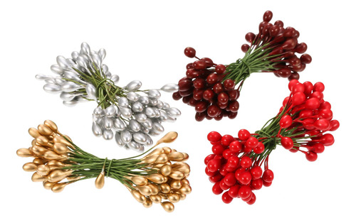 Bbto 400 Piezas Multicolor Artificial Holly Berries Navidad